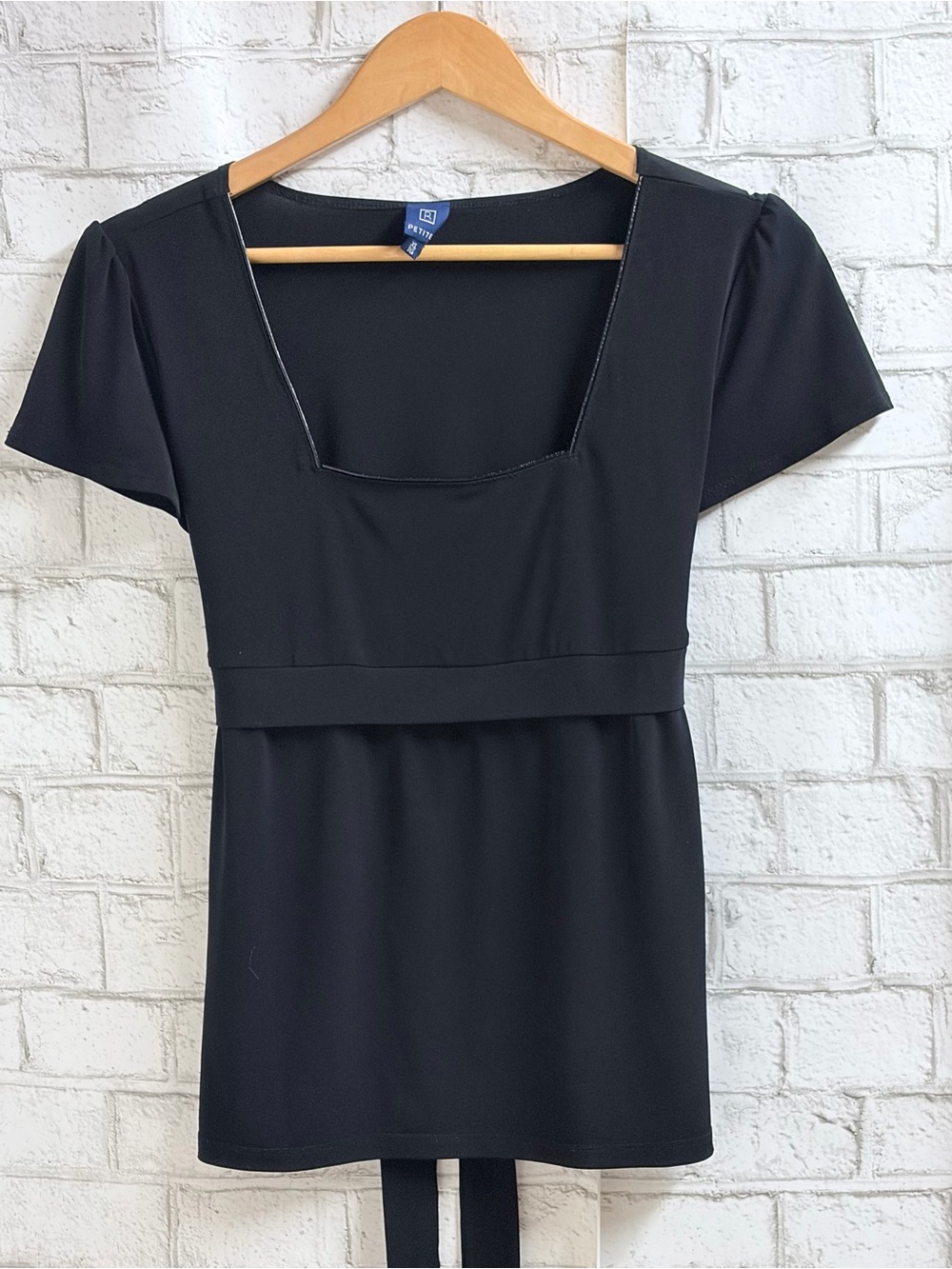 Reitmans Black Square-Neck Dress Blouse